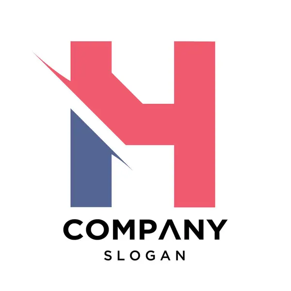 h ilk harf logo tasarım şablonu vektörü. Renkli altıgen logosu