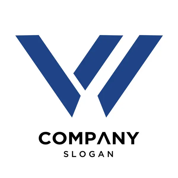 W harfi logo tasarım şablonu