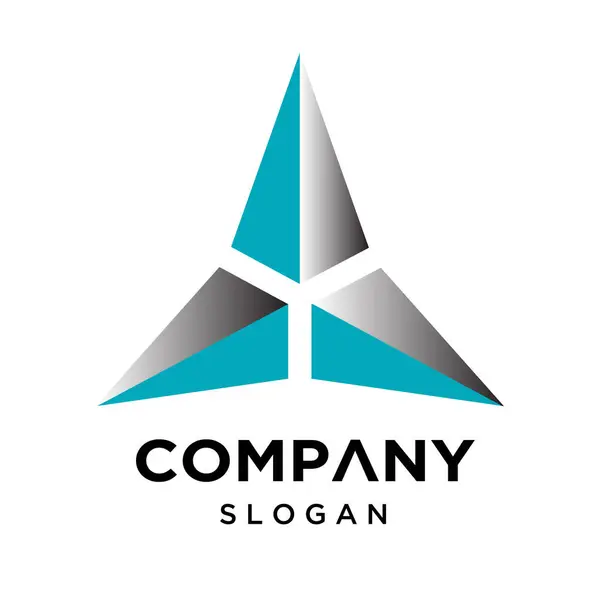 Soyut üçgen logosunun vektör çizimi