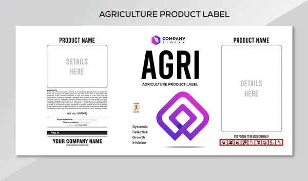 tarım, ürün ambalajı, etiket, logo için ürün paketleme şablonu.