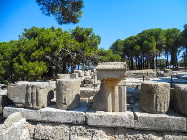 Antik taş yapıların kalıntıları açık mavi bir gökyüzünün altında serpilmişti. Kule gibi görünen çam ağaçları, doğa tarihi mekanı kaplarken, keşif ve keşiflere davetiye çıkartıyor..