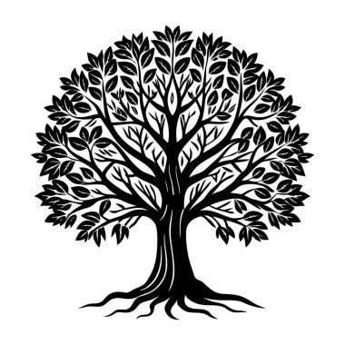 Tree silhouette vector art illustration featuring detailed and natural tree outlines, perfect for nature-themed designs, environmental graphics, landscape art, and eco-friendly projects clipart