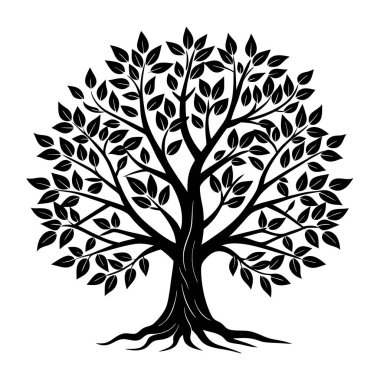 Tree silhouette vector art illustration featuring detailed and natural tree outlines, perfect for nature-themed designs, environmental graphics, landscape art, and eco-friendly projects clipart