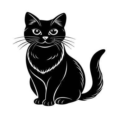 Cat vector illustration showcasing a stylized and playful design of a cat, ideal for pet-related projects, animal graphics, and playful decor in various creative applications clipart