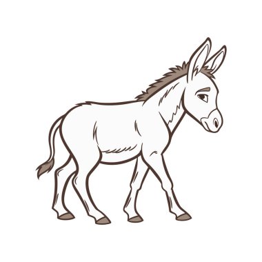 Bir Eşek Vector Art Illustration 