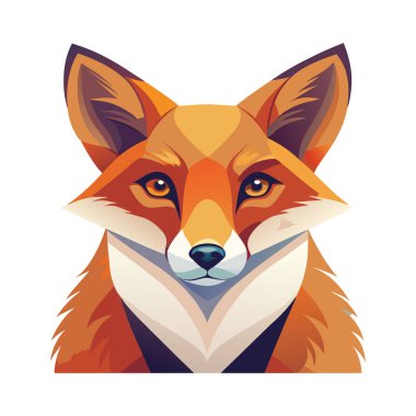 A Fox Head Vector Art Illustration