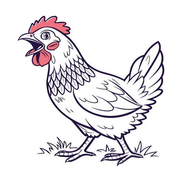 A Chicken Vector Art Illustration" captures the distinctive form of a chicken in a clean, stylized vector design. This illustration is perfect for farm themed projects, educational materials, branding, and decorative art