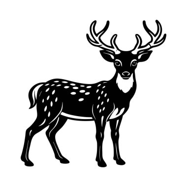 This Vector  is a clean stylish depiction of a deer in a minimalist design ideal for wildlife-themed projects This vector artwork captures the graceful shape of a deer making it perfect for logos posters t-shirt designs and outdoor adventure branding clipart