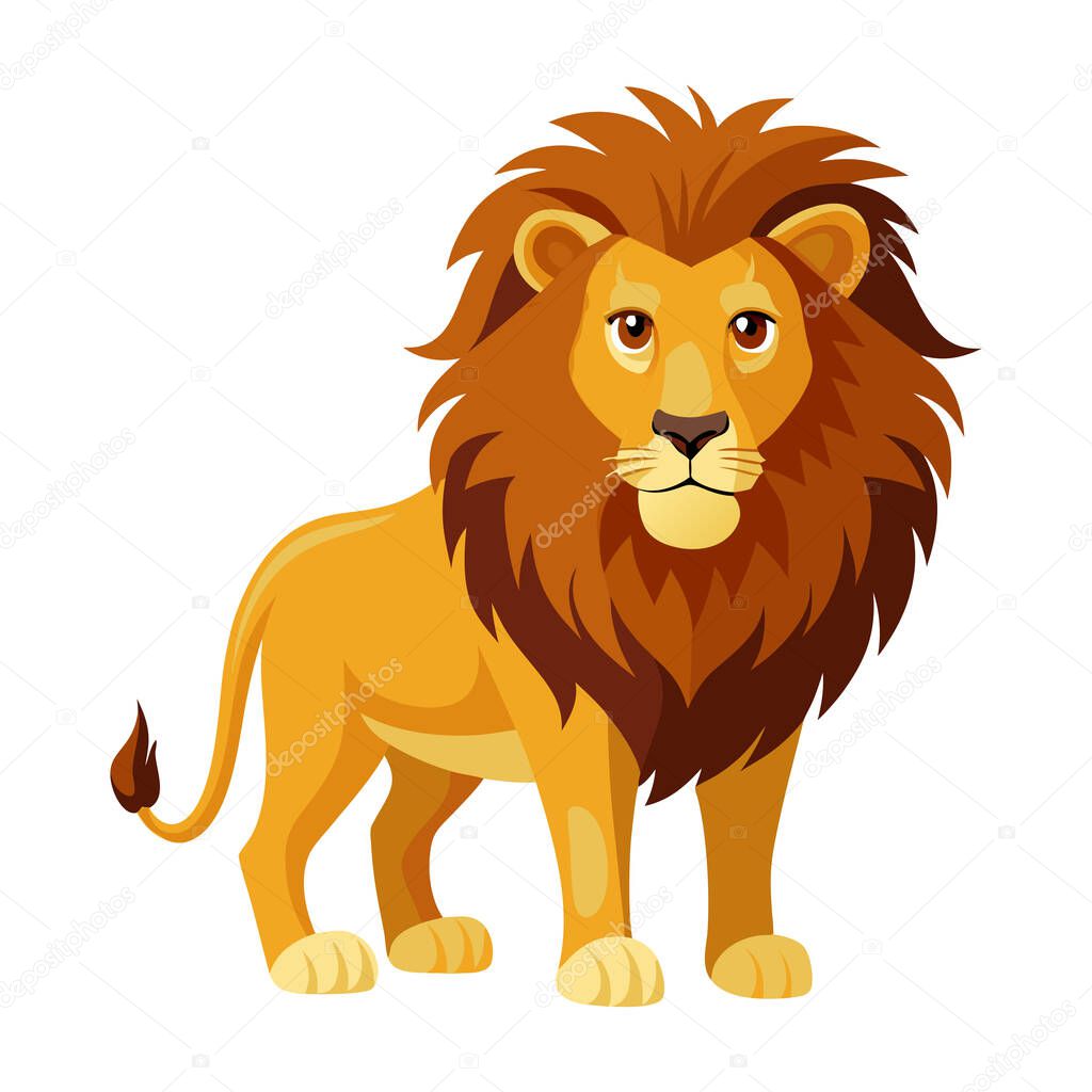 Lion vector art illustration featuring a bold, stylized design of a lion, perfect for use in wildlife-themed projects, branding, and digital art. This illustration captures the strength and majesty of the lion, ideal for logos, posters