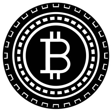 Bitcoin simgesi siluet vektör çizimi