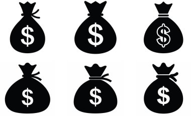 Dollar Para Simgesi ve Çanta Vektörü İllüstrasyon Tasarımı
