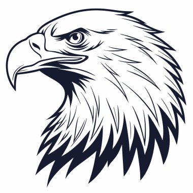 Profil görünümünde kel bir kartalın kafasının stilize edilmiş bir çizimi.