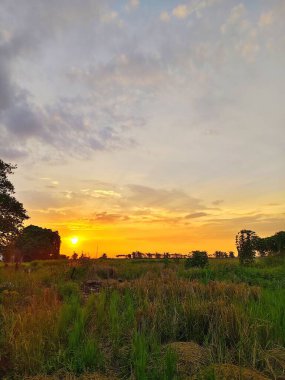 Sahada gün batımı