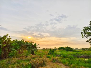 Denizin üzerinde güzel bir gün batımı