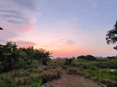 Gölün üzerinde güzel bir gün batımı