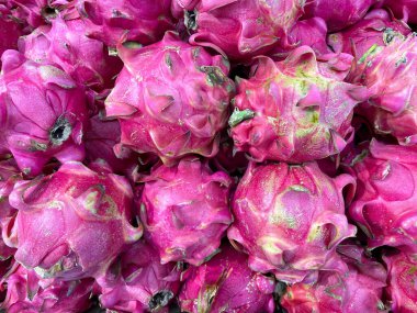 Yakın plan Ejder meyvesi, vitamin açısından zengin, pembe ve tatlı ve ekşi bir tadı var..