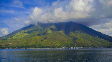 Muz bitkileri ve dağ manzarası