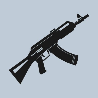 Taktik AK47 Siluet Çizimi Askeri ve Atış Tasarımları İçin Mükemmel.