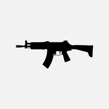 Siyah G36 Silah Silueti Görüntü Yüksek Kaliteli Ateşli Silah Vektörü Grafiksel.