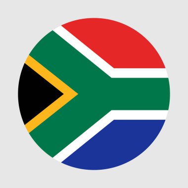 Güney Afrika bayrağı. Güney Afrika yuvarlak bayrağının bir çizimi. Yuvarlak bir bayrak.