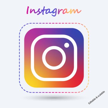 Kamera simgesi sosyal medya simgesi instagram logo kamera sembolü illüstrasyon.