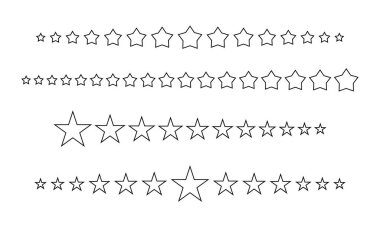 Yıldız çizgisi ayırıcısından yüksek ana hatlı tasarım vektörü çizimine kadar. Düzenlenebilir ve Ölçeklenebilir.