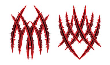 Pençe çizikleri. Canavar pençesi hayvan kesme izleri beyaz arkaplan vektör illüstrasyonunda.