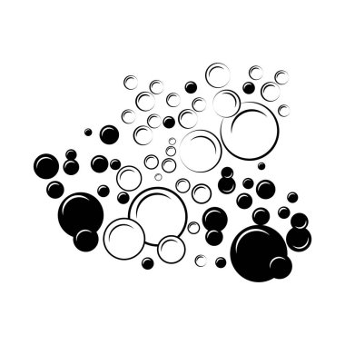 Fizzy su kabarcığı ikonu tasarımı. Baloncuk tasarım vektör sanatı. Soda damlalarını temizle simge siluetlerini.