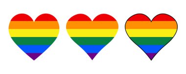 LGBT gay rainbow heart symbol homosexual pride banner. Gay pride flag icon. Flag rainbow heart vector illustration. clipart