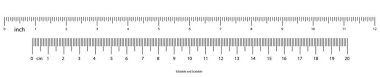 Detailed Ruler with Inch and Centimeter Scales. clipart