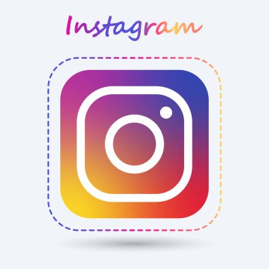 Siyah ve renkli grafiklerle Instagram logosu. Web ve yazdırma amaçları için Instagram simgesi.