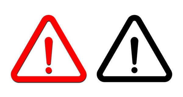 Знак тревожного треугольника с восклицательным знаком. Внимание! Знак опасности.