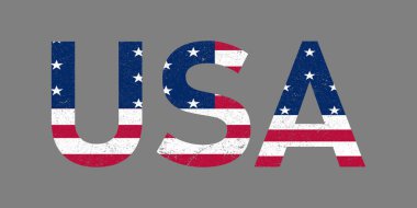 Amerikan Bayrak Tasarımlı ABD Mektupları.