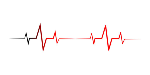 Red and Black Heartbeat Graphic for Medical or Health-Related Projects.