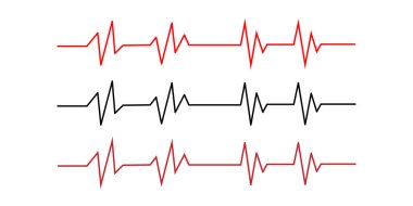EKG kalp atışı simgesi, Kalp atışı hastanesi logosu. Vektör.