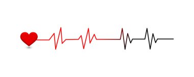 Heart rate monitor graphic with fading heartbeat line. clipart