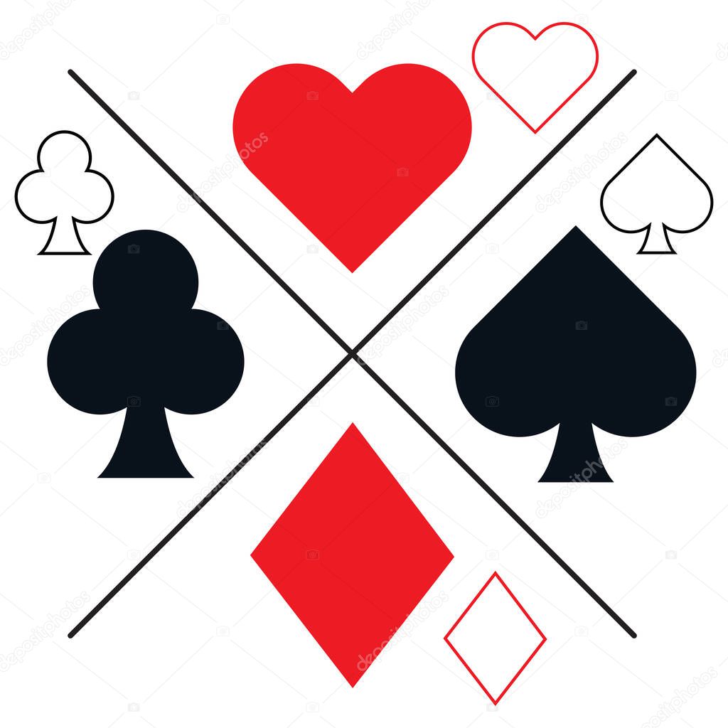 Symmetrical Design of Four Playing Card Suits.