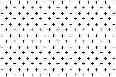 Siyah artı işaretlerinin geometrik deseni beyaz arkaplan üzerinde tekrarlanan ızgarada düzenlenmiştir.