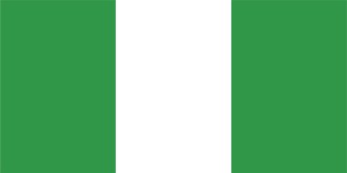 Nijerya bayrağı. Nijerya bayrağının bir çizimi. Dikdörtgen bir bayrak. Standart boyut bayrak simgesi.