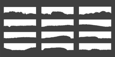 12 eşsiz yatay yırtık kağıt çarşaf koleksiyonu.