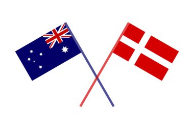 Diplomasiyi temsilen Avustralya ve Danimarka Bayraklarını çaprazladım. Avustralya ve Danimarka Bayrakları.