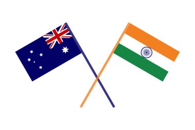 Diplomasiyi temsilen Avustralya ve Hindistan Bayraklarını aştık. Avustralya ve Hindistan Bayrakları.