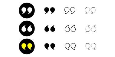 Alıntı işaretleri ve semboller. Tırnak işareti sembolleri.