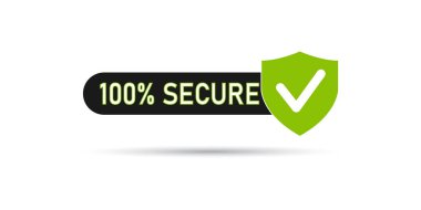 100 Secure Website Guarantee Icon. Badge for commerce website.