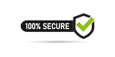 100 secure website guarantee icon. Badge for commerce website.