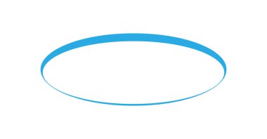 Parlak Teal Kenarlı Soyut Oval Şekil.