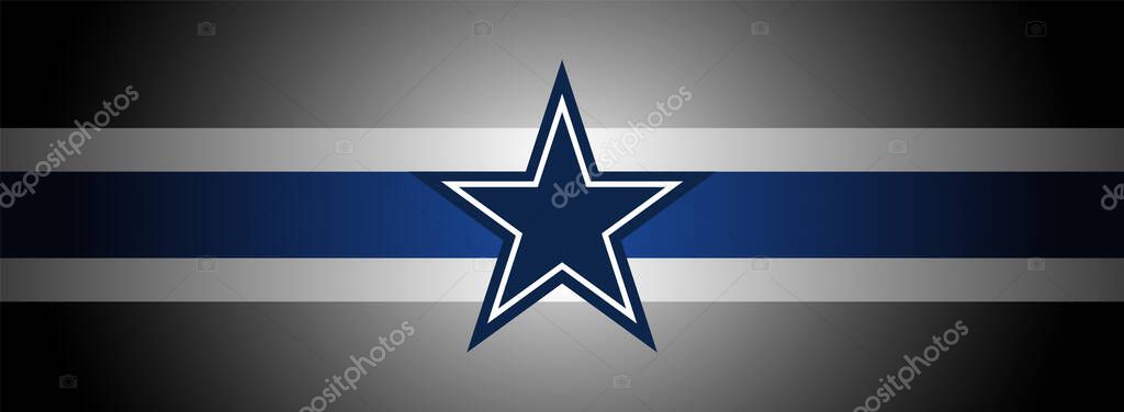 Dallas Cowboys Logo on a Striped Background. Dallas Cowboys Star Logo.
