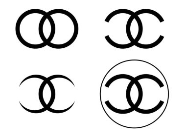 Chanel Logosu Siyah ve Beyaz Değişkenleri.