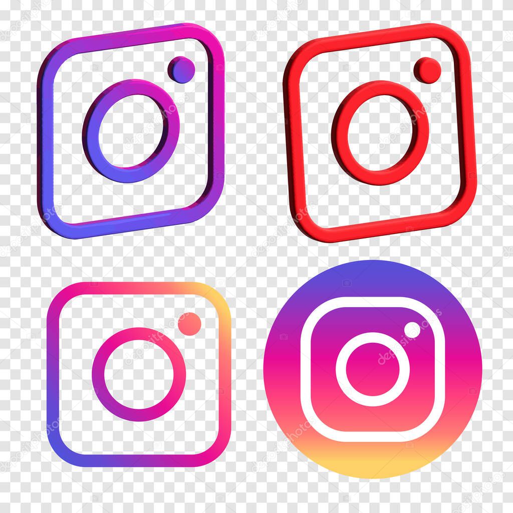3D Camera icon social media sign icon. Camera symbol vector illustration.