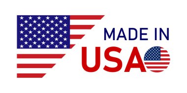 Gururla Amerikan Bayrağı Tasarımı 'nda yapılmıştır. Cesur bir grafik ABD 'de üretilen etiketi gösteriyor..